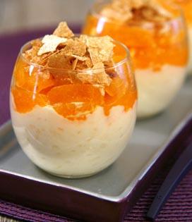 Verrines de riz au lait aux agrumes